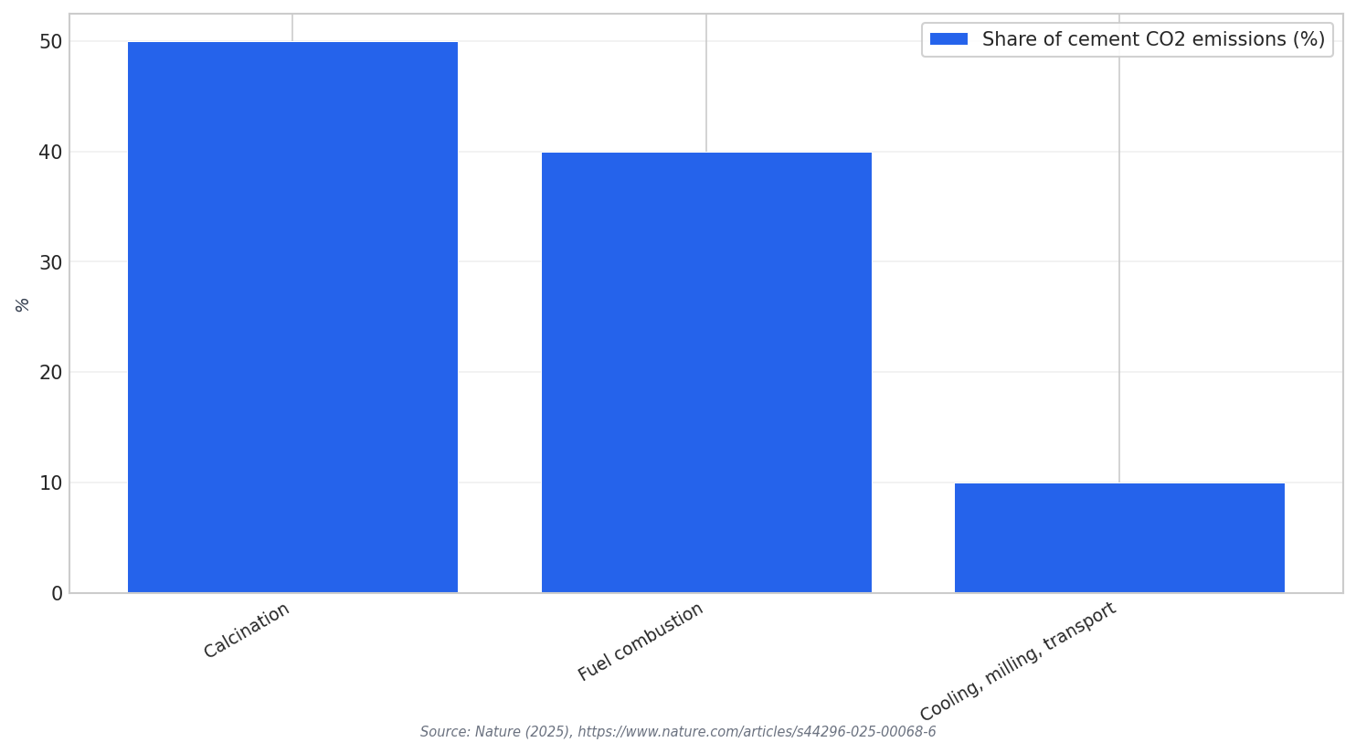 Cement emissions split