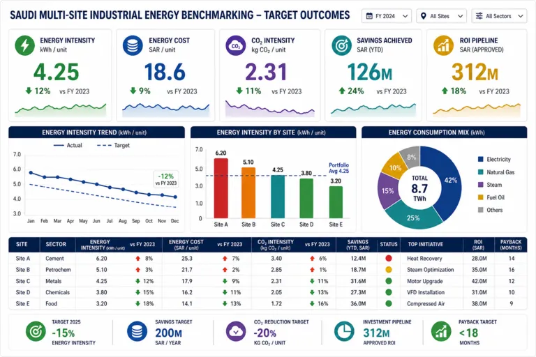 Saudi Energy Benchmarking for a Multi-Site Industrial Operator