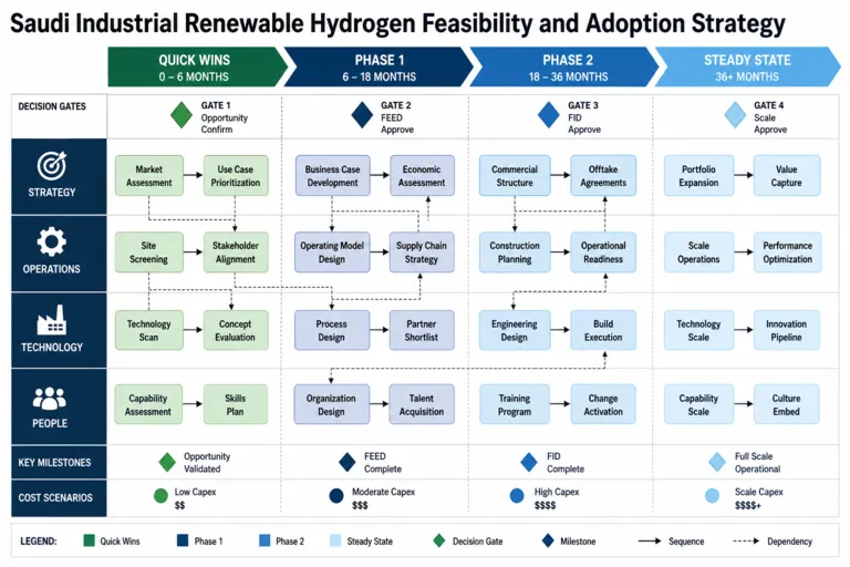 Saudi Renewable Hydrogen Strategy for a Large Industrial Player