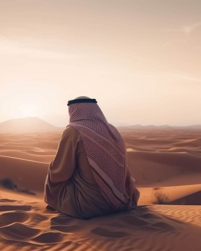 desert-sands-majestic-photo-stock-arab-man-serenely-seated-desert